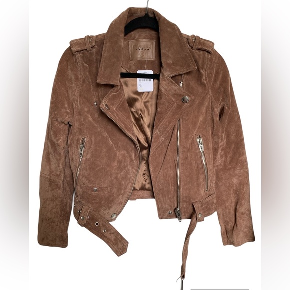 BLANKNYC/Free People Genuine Leather Moto/Biker Jacket Brown Size XS - Picture 9 of 16